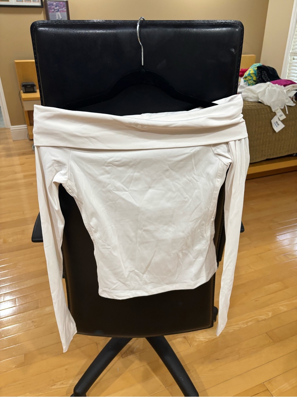Adidas White Off-Shoulder Long Sleeve Top in White